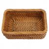 Rattan Hand Woven Square Storage Basket for Fruits and Office Supplies