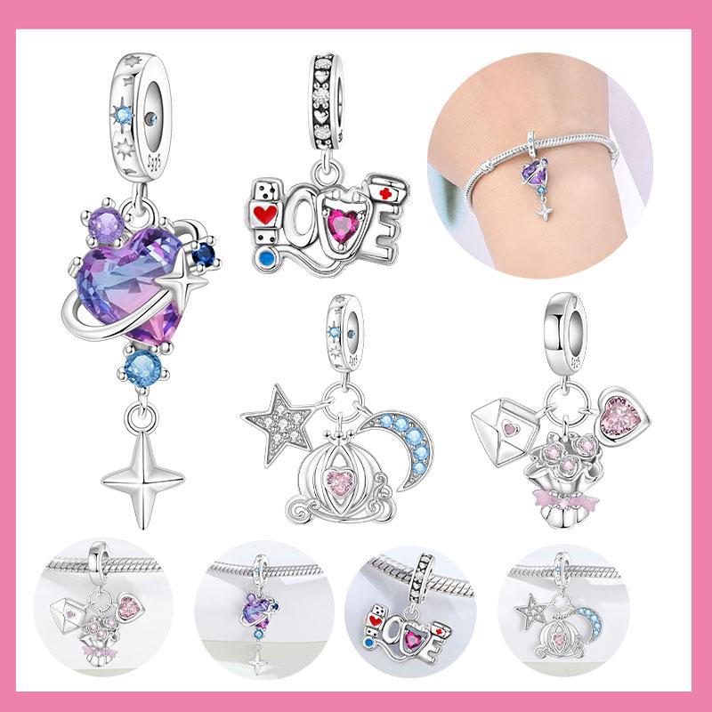 Copper Craft Colorful Heart Star Pumpkin Carriage Chain Beads Pendant Ideal For Original Bracelet Woman Girl Jewellery