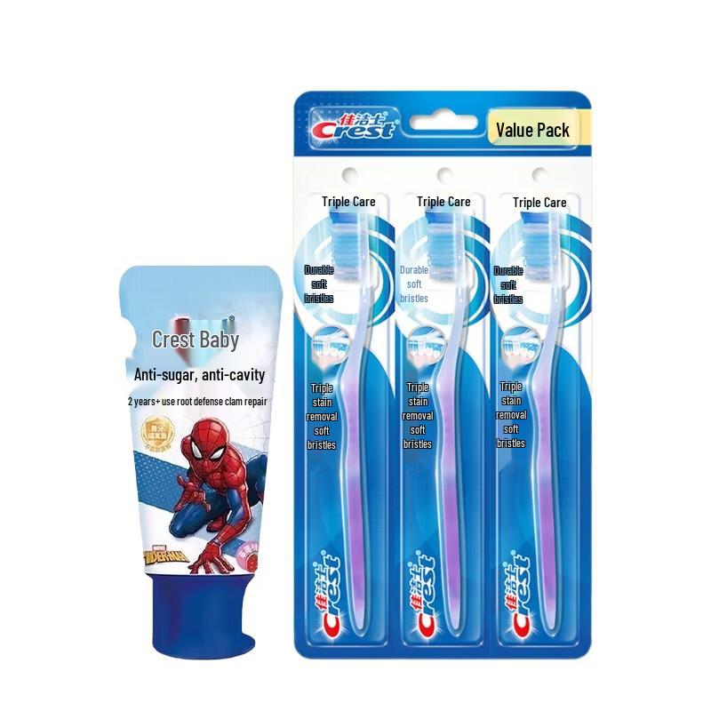 Crest Spider-Man Kids Anti-Cavity Toothpaste & Triple Care Toothbrush Set