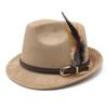 Faux Suede Gentleman Hat Small Brim Classic Jazz Panama Hat