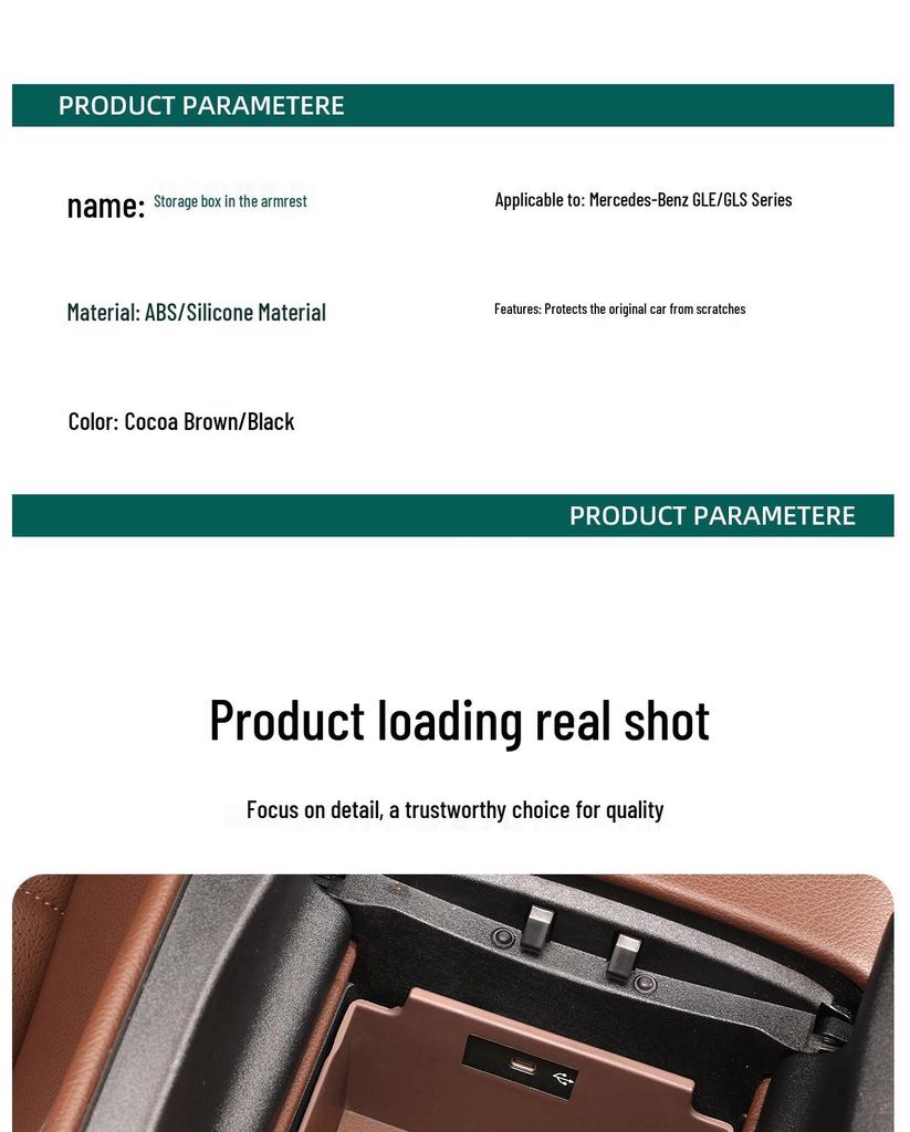 Silicone Storage Box for Mercedes GLE/GLS Center Console & Armrest