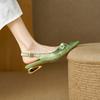 Nové čínské špičaté sandály na silném podpatku dámské střední podpatek přezka etnický styl retro přezka na jeden tah s prázdnou špičkou