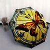 Stained Butterfly Window Panel - Vibrant Artwork for Home DecorUmbrella, Portable 3-Fold Compact Umbrella,Christmas Gift ES534