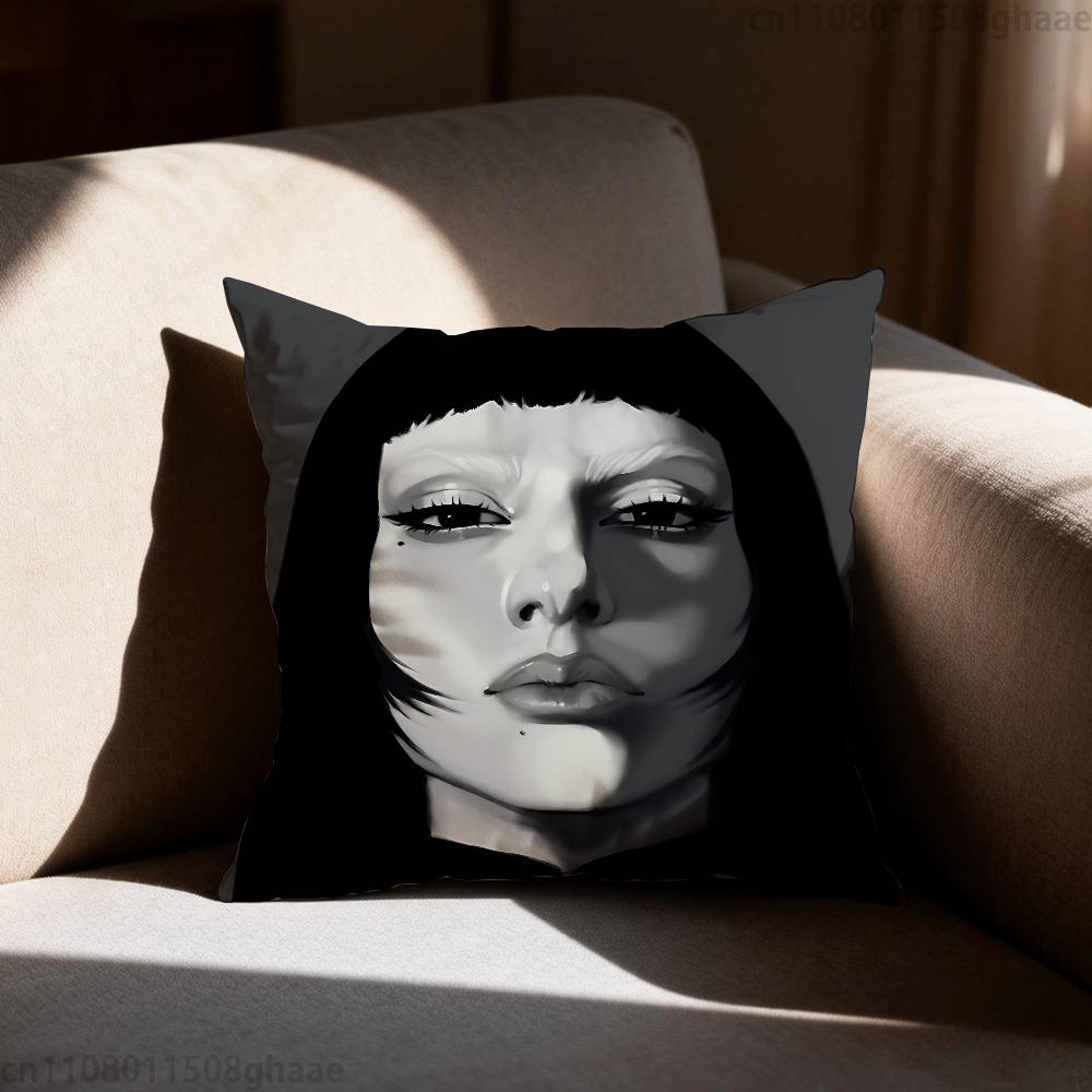 LLady Gaga Pillow Case Antidustmite Pillowcase Invisible zipper silky short plush Sofa cushion cover