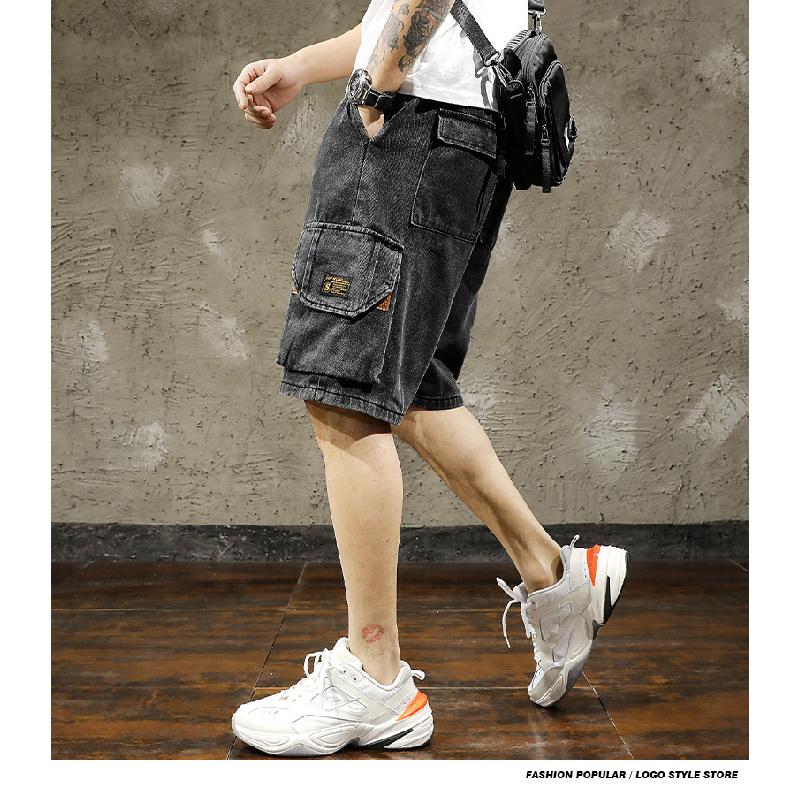 Men's workwear denim shorts 2026 new summer thin loose large size mid-length pants trendy wear-resistant five-point pants