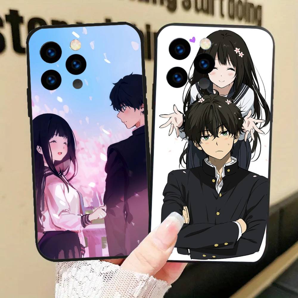 H-Hyouka Anime Handyhülle Für IPhone 17 Air 16 15 14 13 Pro Max 11 12 Schwarze Silikonhülle