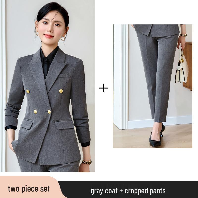 2024 Women's Professional Autumn Suit Set: Formal Blazer and Trousers