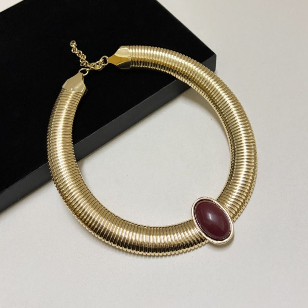 Metallkette Schlangenknochenkette Halskette Gold Dicke Kette Halskette Übertriebene Schlüsselbein Kette Geschenk