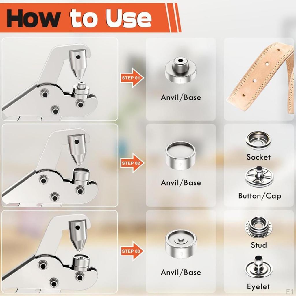 Grommet Tool Kit, Press Portable Versatile Professional Punching for DIY Craft