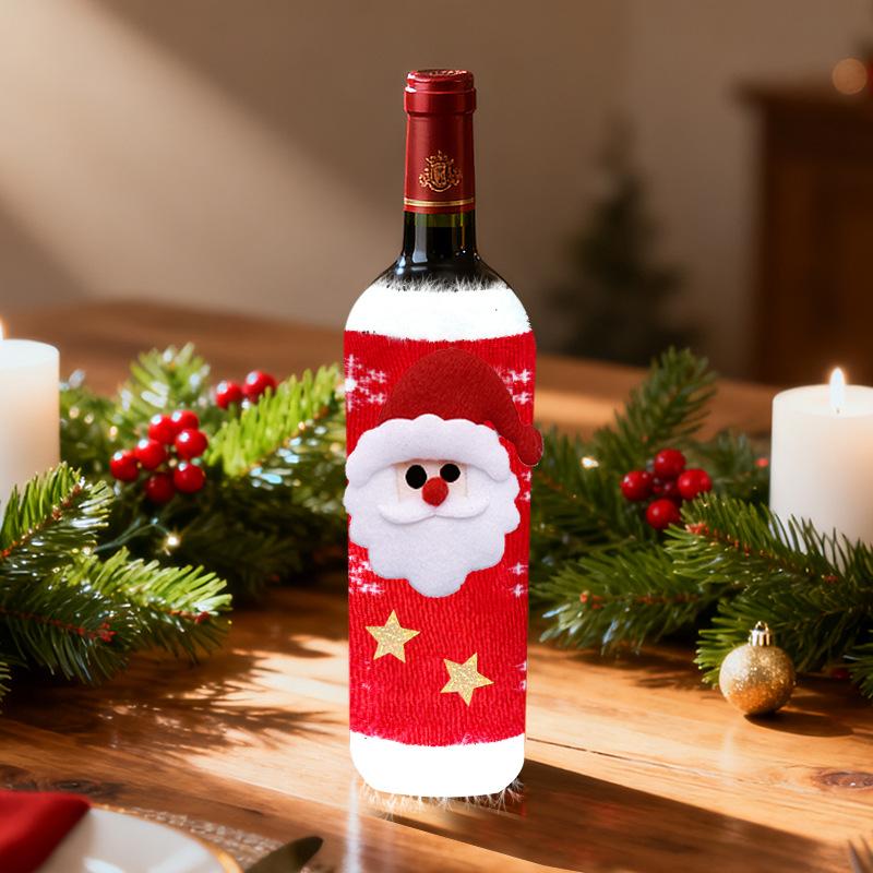 New European and American Christmas wine bottle set for home and dining room atmosphere decoration wine set