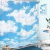 Blue Sky Backdrop Cloud Shower Curtain Nature Landscape Scenery Waterproof Fabric Polyester Bathroom Bathtub Decoration