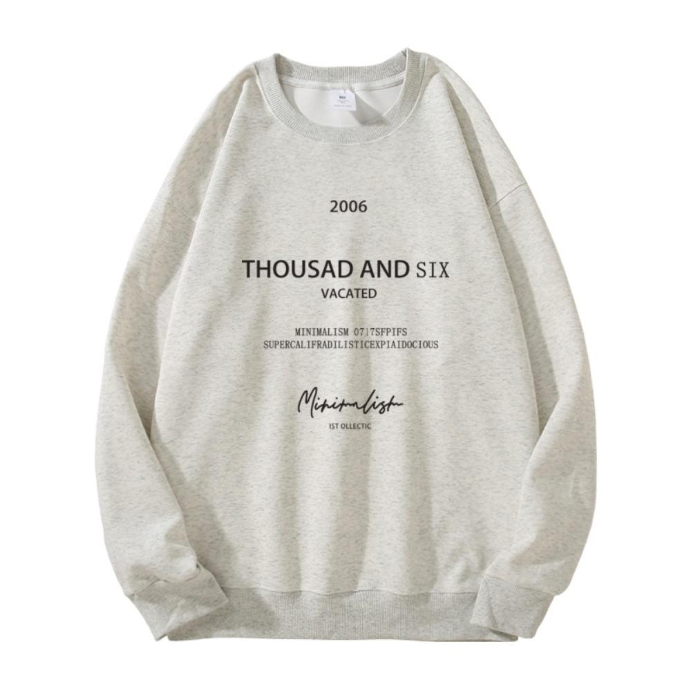 A Large-sized Loose and Trendy Hoodie for Women with A Round Neck, A Retro College Style and A Laid-back Top for Spring and Autumn
