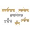 5pcs 2-5 Strands Stainless Steel Multi-Hole Layer Clasps Pendant Connector for DIY Necklace Bracelet Jewelry Making Findings