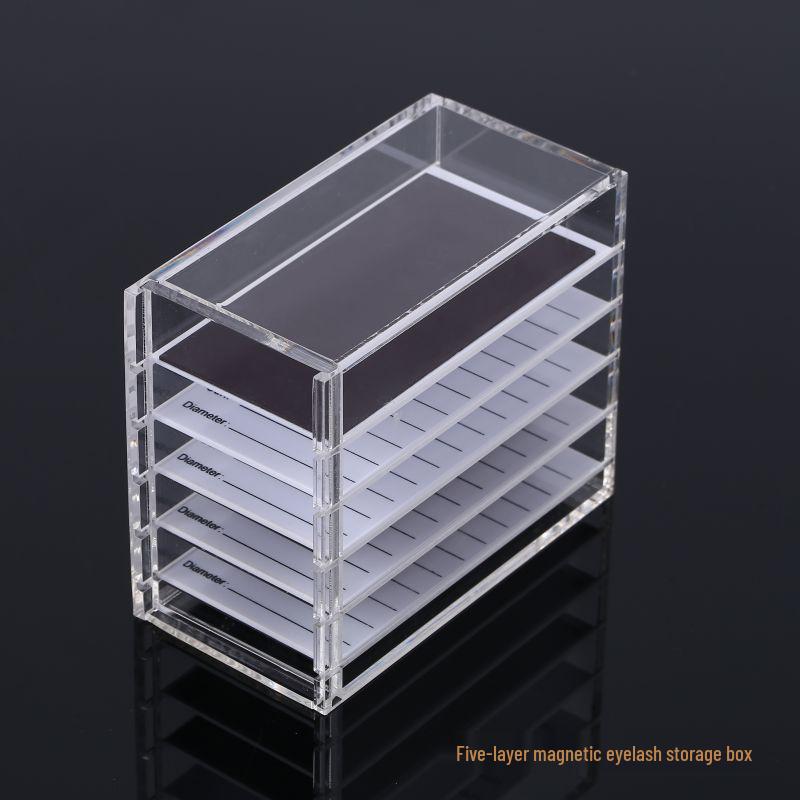Camellia Grafting Eyelash Acrylic Storage Box, Five-Layer False Eyelash Organizer