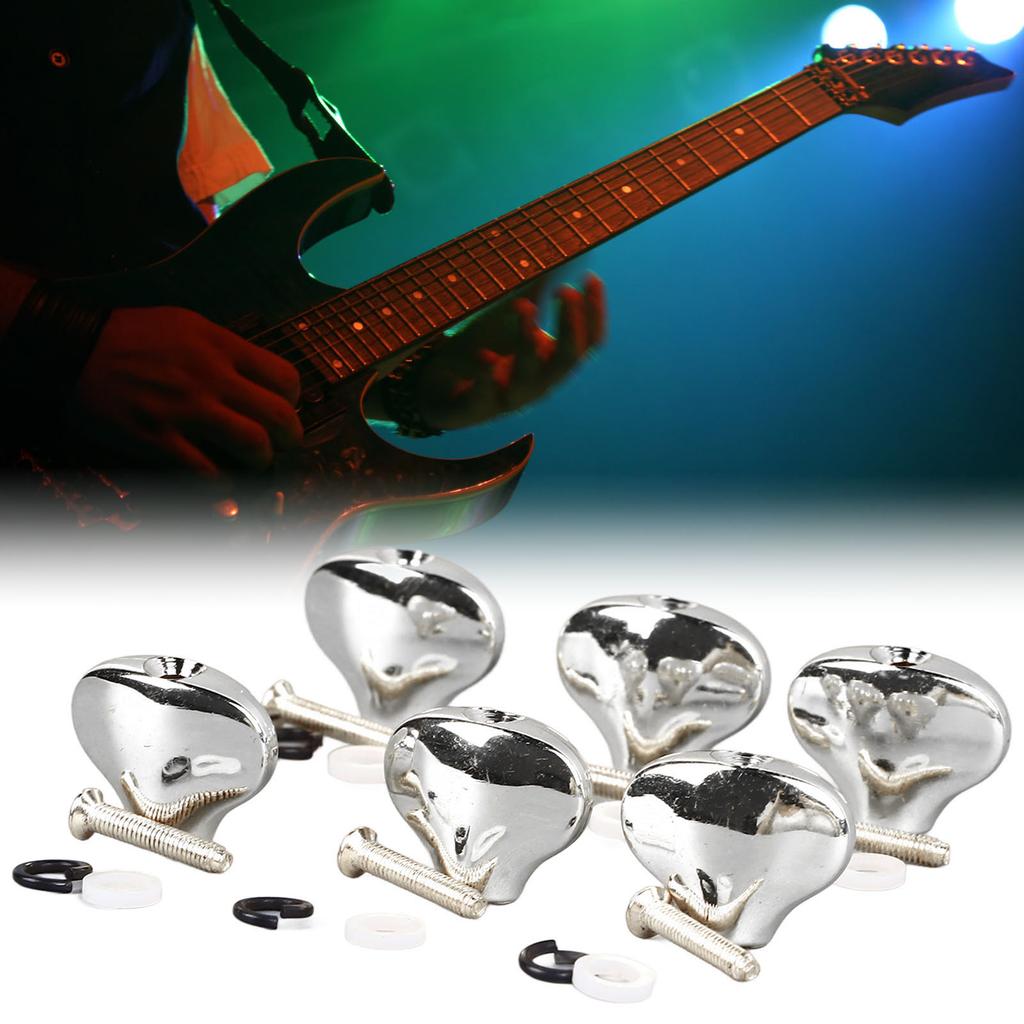 6 Stück Gitarrenmechanik-Knopf Exquisite Fischschwanzform Bequemer Griff Metall Stimmwirbelkopf