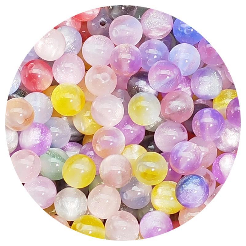 10Pcs 10mm UV Reactive Cat Eye Resin Beads Vibrant Color for DIY Necklace Bracelet Earring Handmade Jewelry Crafts