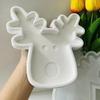 Christmas Series Style Handmade Creative Shape Elk Tray Silicone Mold Cute Deer Head Nut Storage Tray Cement Mold Home Decor