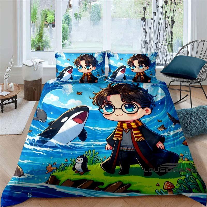 HD Image H — Harry Potter Bedding Set: 3D-Printed Cartoon Duvet Cover — Soft, Comfortable