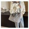 Stylish Unisex Large Capacity Canvas Tote Bag Soft Polyester Zipper Closure