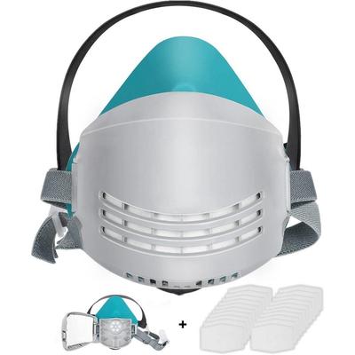 Reusable Half Face Respirator With 20 Filters – Dust Mask For Painting, Polishing, Welding, Vapor, Woodworking – 812 Style