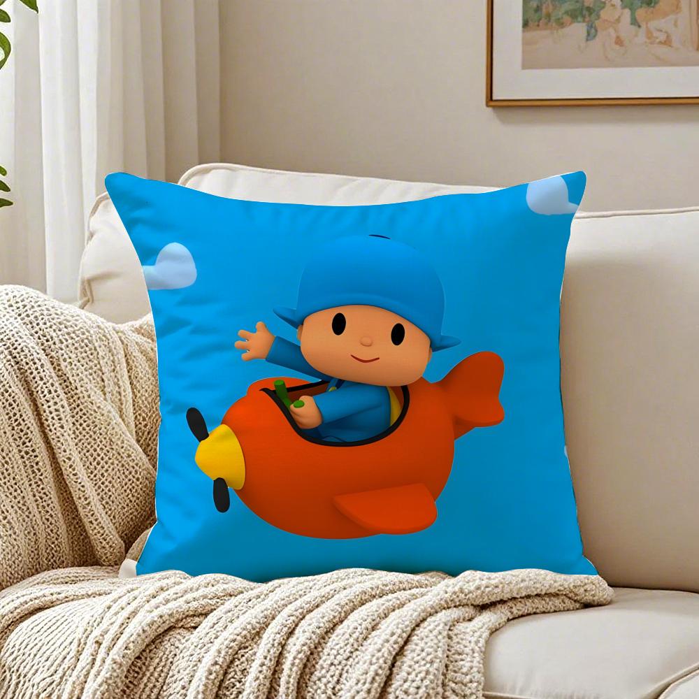 Süßer Cartoon B-Boy-Girl-P-Pocoyo Kissenbezug Leinen Kissenhülle Weich Für Sofa Bett Wohnzimmer Dekoration