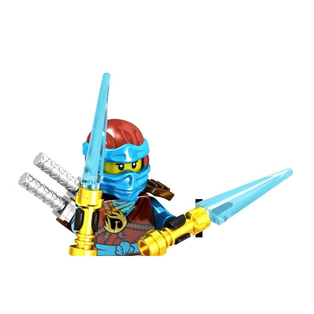 8cm Ninja Set Building Blocks Woodfire Dragons Forbidden Five Mini Action Figure Toys