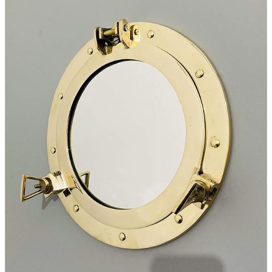 

12-дюймовое латунное зеркало-иллюминатор | Настенное зеркало | Морской декоративный иллюминатор корабля с отделкой из блестящей латуни