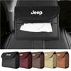 PU Leather Car Seat Back Tissue Box Sun Visor Storage Bag Key Holder For Grand Cherokee Compass Wrangler Renegade Gladiator