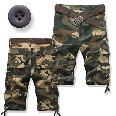 Men's Summer Casual Loose Fit Camouflage Workwear Shorts with Multiple Pockets