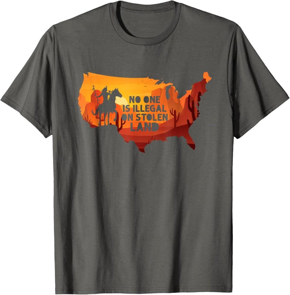 No One Is Illegal On Stolen Land Tee Support Help Unisex T-shirt XL