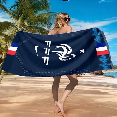 France Soccer Club Emblem  Printed Microfiber Beach Towel, Soft And Absorbent, Quick-Dry, Ideal for Summer Travel, Beach Essential, Swimming Pool