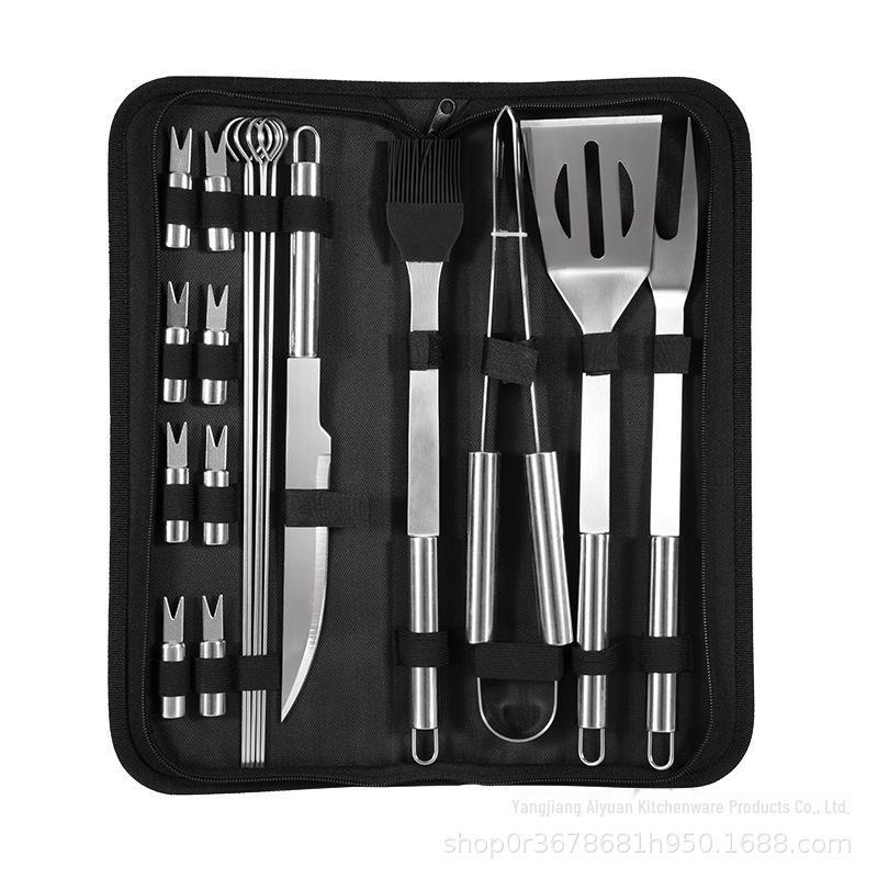 Portable Stainless Steel BBQ Tool Set for Home, Outdoor, and Camping – Includes Knife and Fork