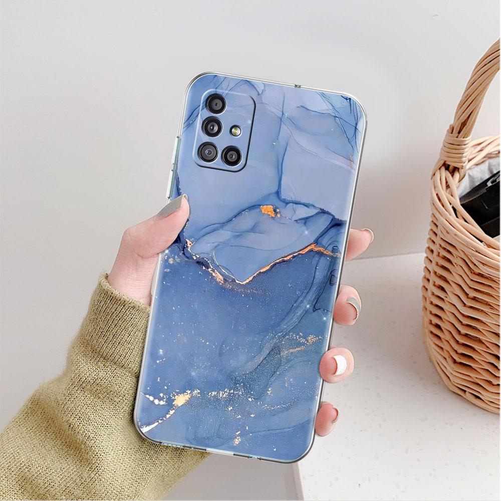 Marble Pattern Luxury Cool Clear Case For Samsung Galaxy A52 A12 A51 A32 A21s A71 A32 A22 A50 A70 A31 A72 5G Phone Cover