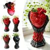 Personalized Window Display Hand Holding Human Heart Organ Vase, Gothic Anatomical Shaped Unique Art Gift Spooky Halloween Desktop Flower Pot