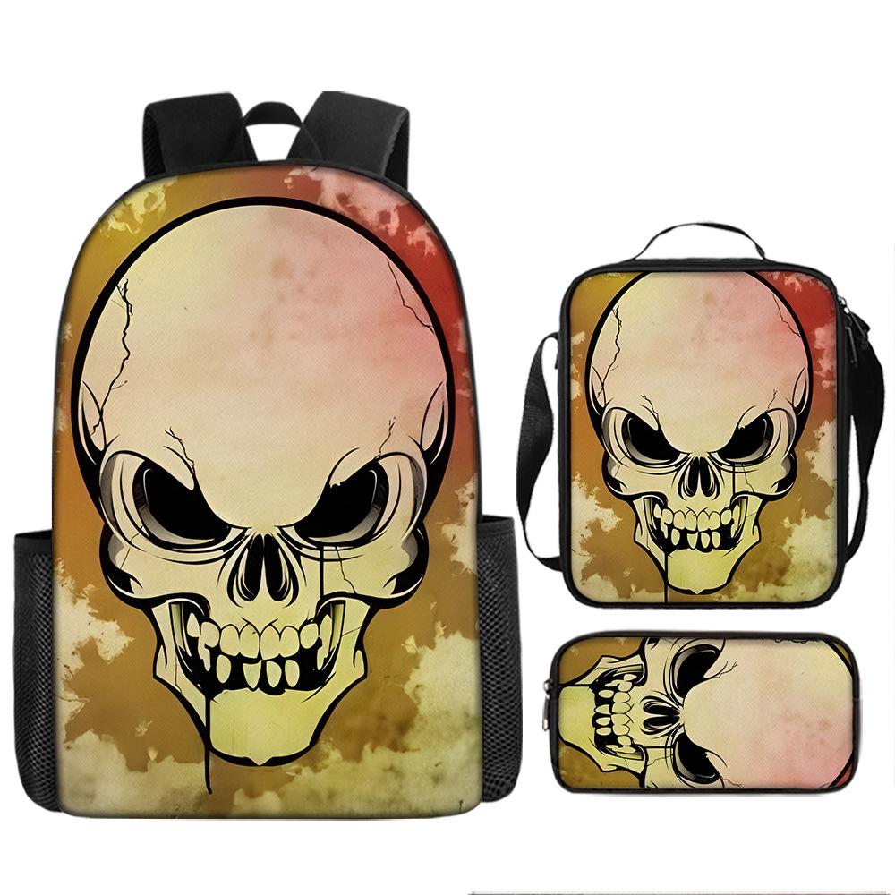 Skull Schoolbag for Primary School Students, Kindergarten New Schoolbag for Boys and Girls, Grades 2345 and 6