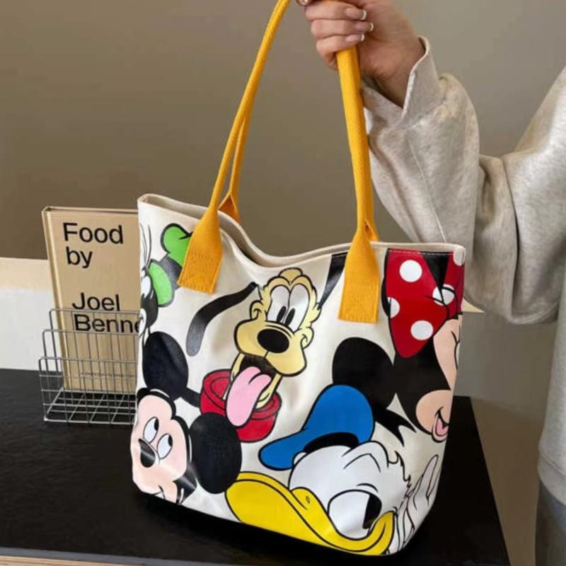 Large Canvas Tote Bag for Women Cute Cartoon Handbag Heavy Duty Shoulder Daily Commute Travel Shopping Gift