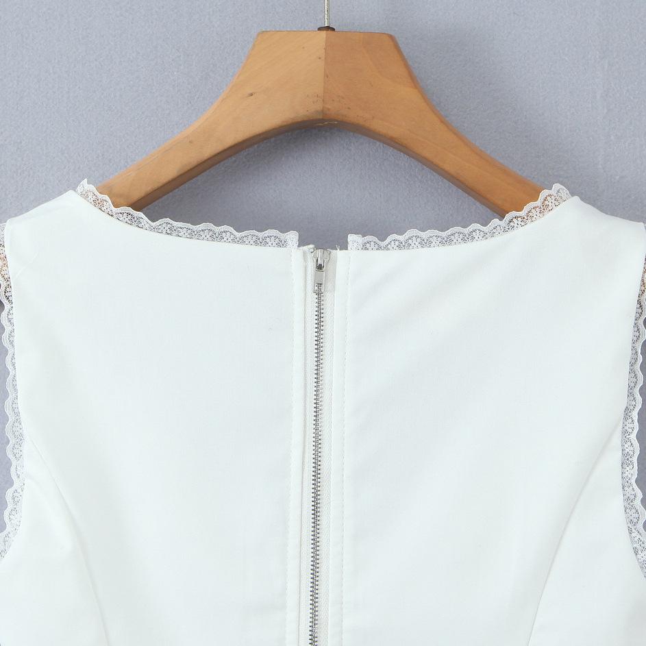 2026 Sweet Lace Patchwork Chic V-Neck Slim Fit Cropped Vest