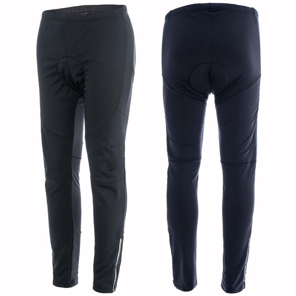 Welkruz Winter Cycling Tights with 3D Gel Windproof and for Cycling and Road Autumn and Size Men's Pads, Fleece-Lined, Bikes, Winter, WL-BB061 (Black,