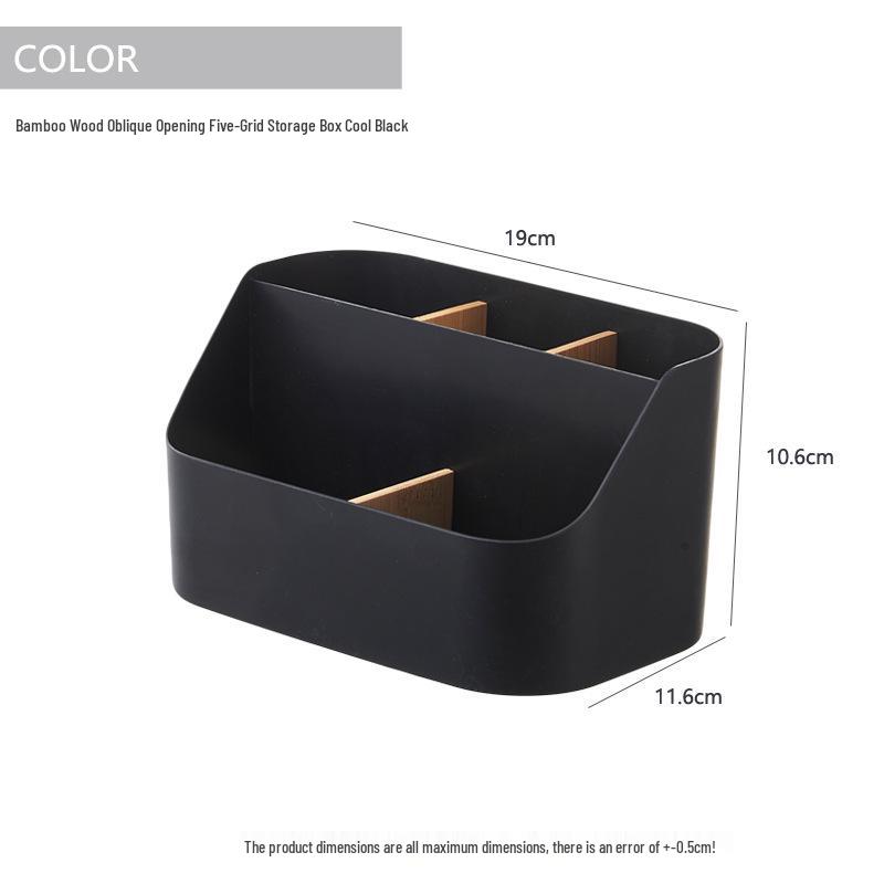 Creative Bamboo & Wood Multifunctional Organizer: Detachable Storage Box for Stationery, Remote, Makeup Brushes, and Pen Holder.