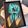 Cute Dog High-end Small Square Scarf Square Scarf Silk Scarf Simulation Silk Printing Atmosphere Shawl Neck Headscarf Scarf Women's Sun Protection