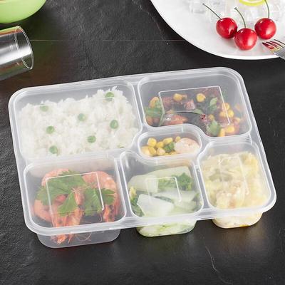 Disposable 6-Compartment Takeaway Bento Boxes with Lids