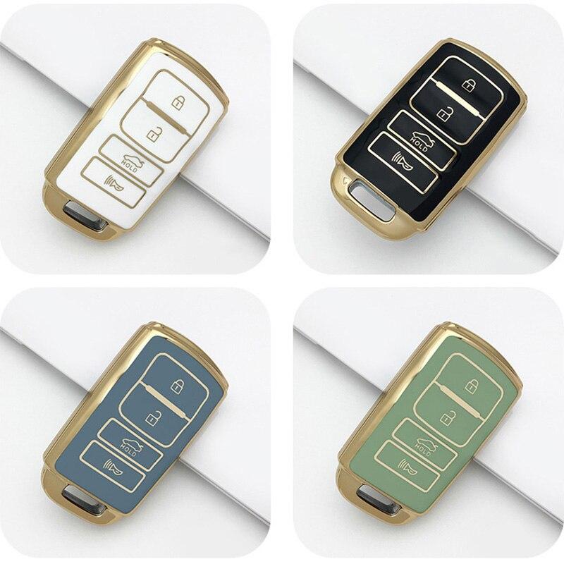 Car Key Cover for K7 K 04 Series Key TPU Material Key Case Shell Replacement Accessories Leather Cord Metal Keychain