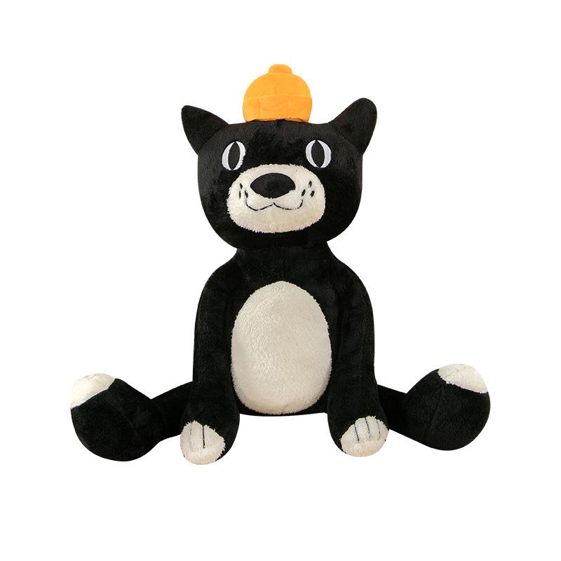 Black Cat Plush Toy - Cute Kitten Doll, Perfect Gift for Kids or Girlfriend's Birthday, Adorable Sleeping Companion.