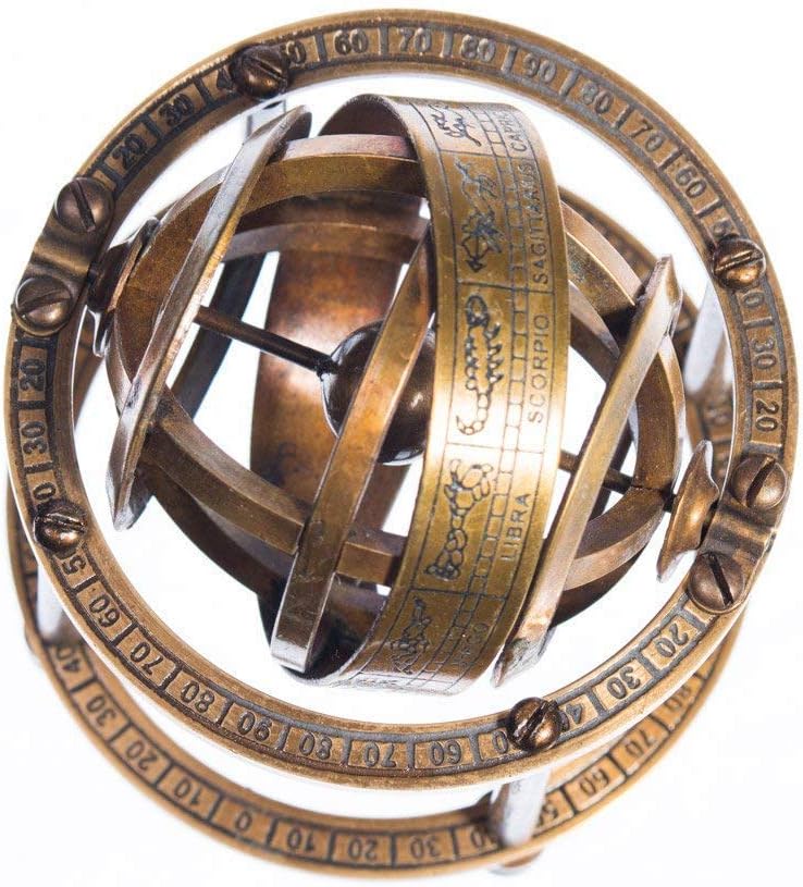 Brass Armillary Sphere Antique Finish Nautical Globe Maritime Desk Décor