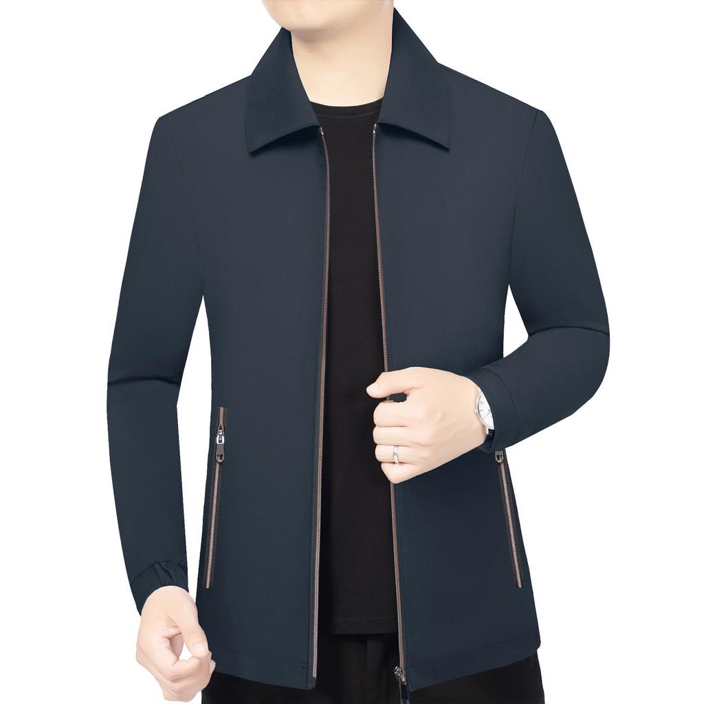 Men's 2026 Spring Fashion Business Casual Lapel Jacket - Versatile Solid Color Outerwear
