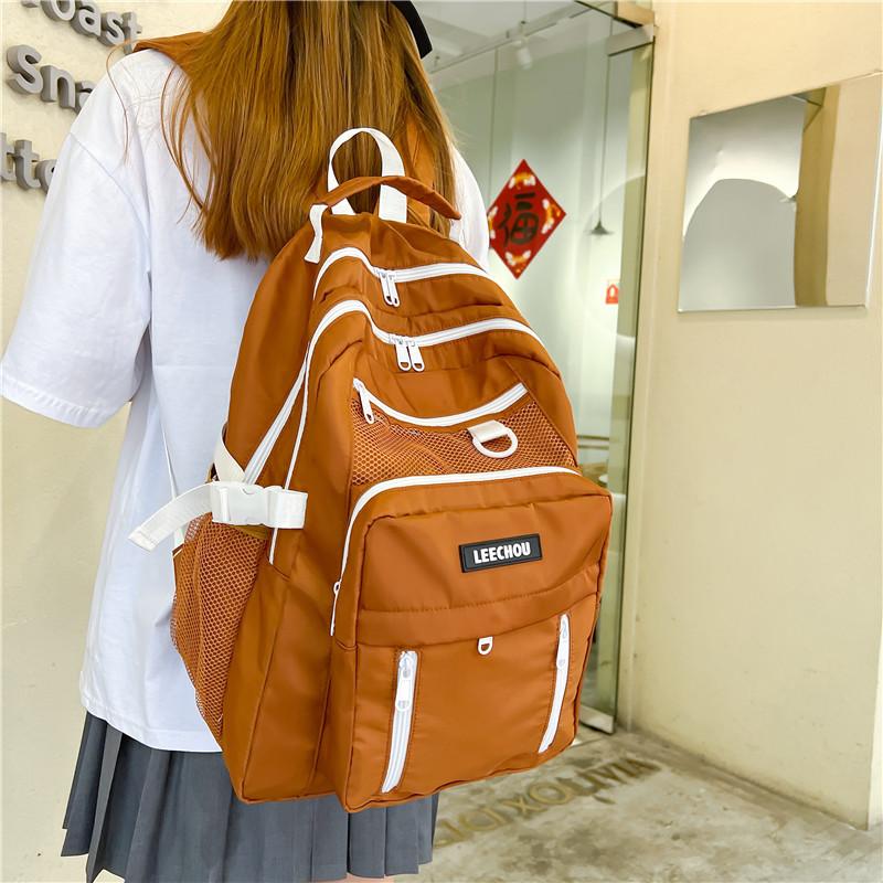 

Женский рюкзак новый многослойный школьный рюкзак для ученицы средней школы маленький свежий милый рюкзак для девушки темно-коричневого