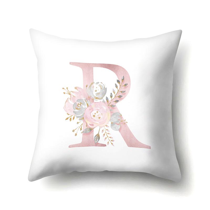 Polyester Pillowcase Automobile Decoration Home 26 English Letter Printing Pillowcase Waist Cushion Cover