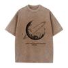 2026 Neues Schweres Reines Baumwollgewaschenes T-Shirt Locker Übergröße Retro Used Street Style Monddruck Kurzarm Basisschicht