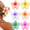 6pcs B Hair Claws - 6pcs Set, Large Mixed Color Flower Hair Clips, Plastic Shark Clips for Updos, Hair Accessories for Women