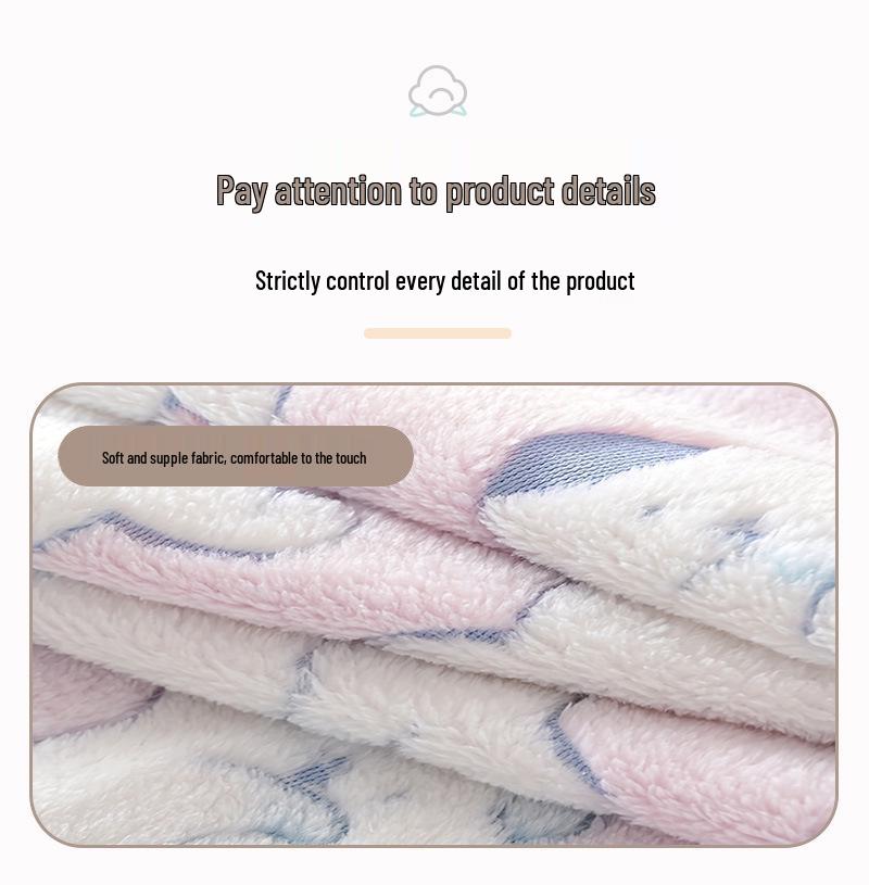 Ultra-Soft Quick-Dry Coral Fleece Baby Towel Blanket